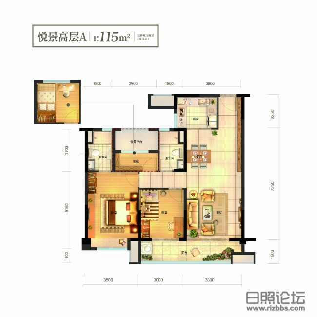 三房两厅，建筑面积约115㎡_副本 - 副本 - 副本.jpg